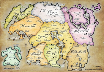 Tamriel - Skyrim Wiki picture relating to Printable Skyrim Map titled Tamriel - Skyrim Wiki